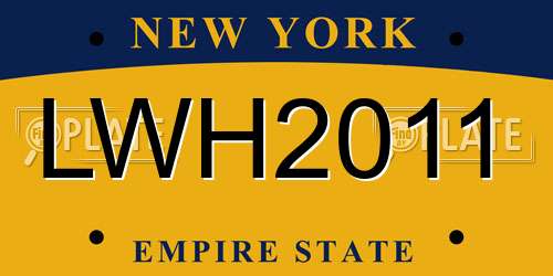 LWH2011 New York License Plate