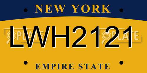 LWH2121 New York License Plate