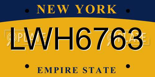 LWH6763 New York License Plate