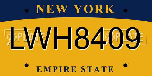 LWH8409 New York License Plate