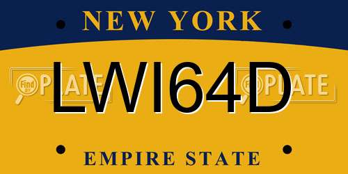 LWI64D New York License Plate