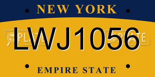 LWJ1056 New York License Plate