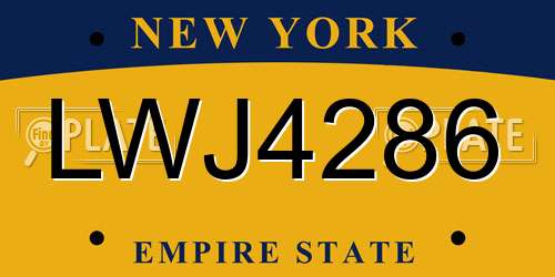 LWJ4286 New York License Plate