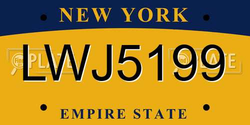 LWJ5199 New York License Plate