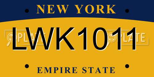 LWK1011 New York License Plate