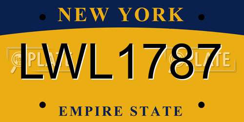 LWL1787 New York License Plate