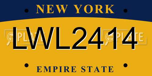 LWL2414 New York License Plate