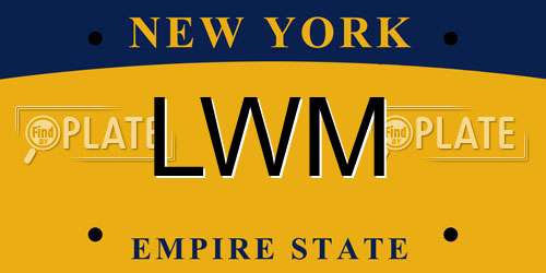 LWM New York License Plate