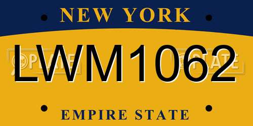 LWM1062 New York License Plate