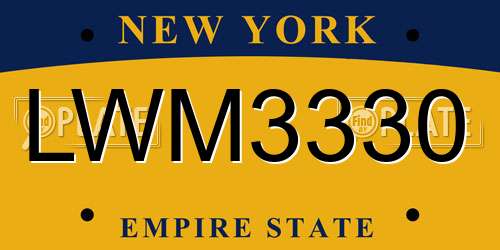 LWM3330 New York License Plate