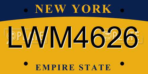 LWM4626 New York License Plate