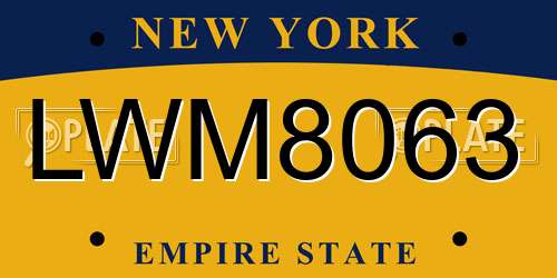 LWM8063 New York License Plate