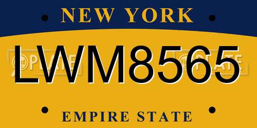 LWM8565 New York License Plate