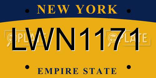 LWN1171 New York License Plate