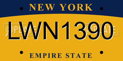 LWN1390 New York License Plate