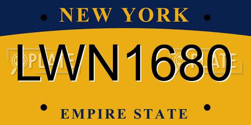 LWN1680 New York License Plate