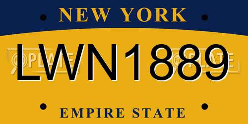 LWN1889 New York License Plate
