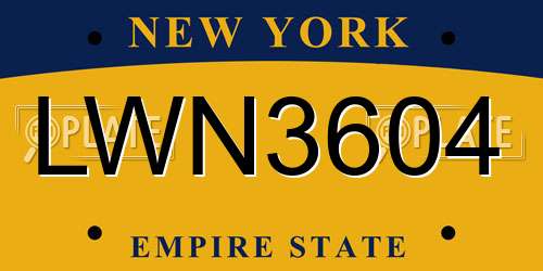 LWN3604 New York License Plate