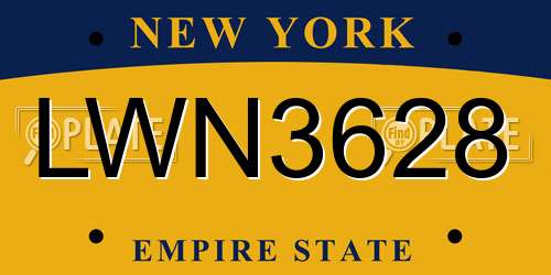 LWN3628 New York License Plate