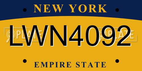 LWN4092 New York License Plate