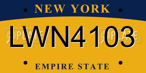 LWN4103 New York License Plate