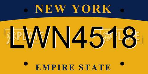 LWN4518 New York License Plate