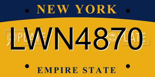 LWN4870 New York License Plate