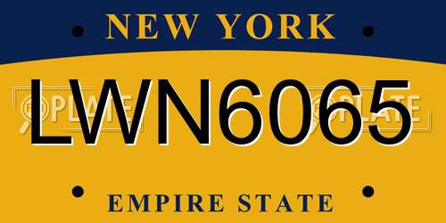 LWN6065 New York License Plate