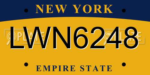 LWN6248 New York License Plate