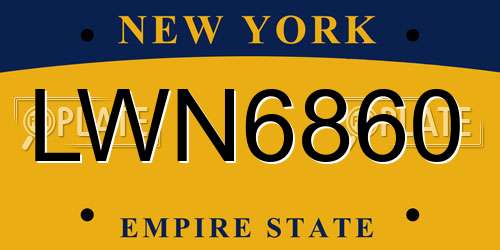 LWN6860 New York License Plate