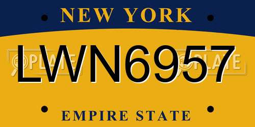 LWN6957 New York License Plate