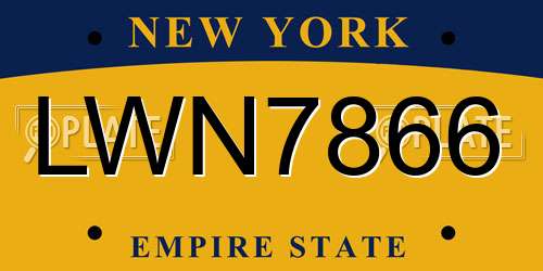 LWN7866 New York License Plate