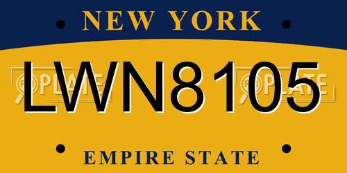 LWN8105 New York License Plate