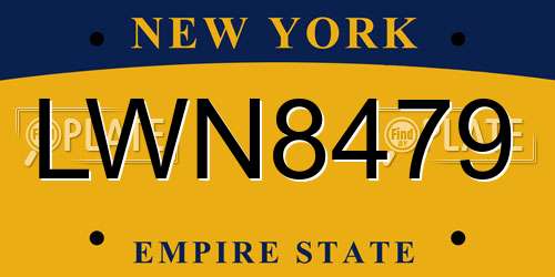 LWN8479 New York License Plate