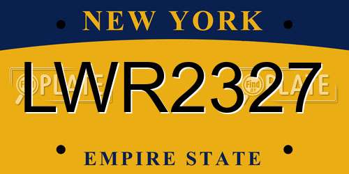 LWR2327 New York License Plate