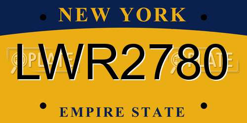 LWR2780 New York License Plate