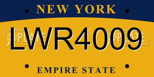 LWR4009 New York License Plate