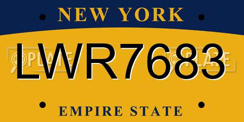 LWR7683 New York License Plate