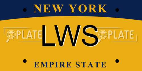 LWS New York License Plate
