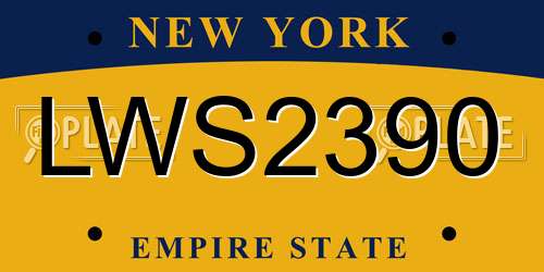 LWS2390 New York License Plate