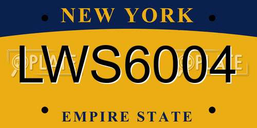 LWS6004 New York License Plate