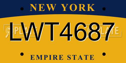 LWT4687 New York License Plate