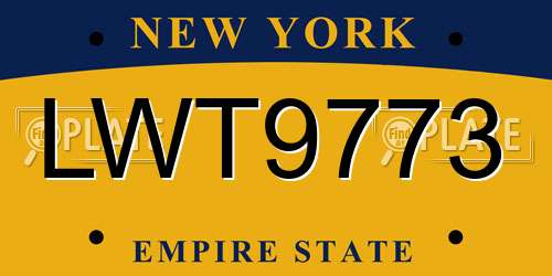 LWT9773 New York License Plate