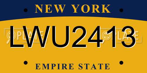 LWU2413 New York License Plate