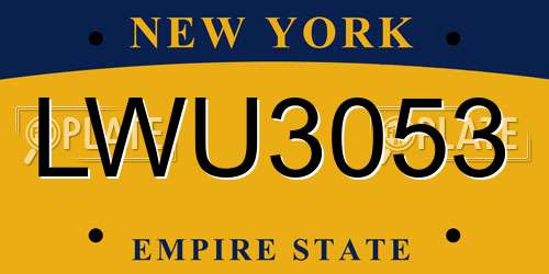 LWU3053 New York License Plate