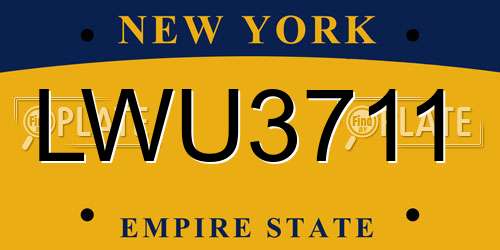 LWU3711 New York License Plate