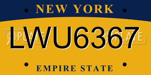 LWU6367 New York License Plate