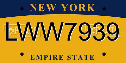LWW7939 New York License Plate