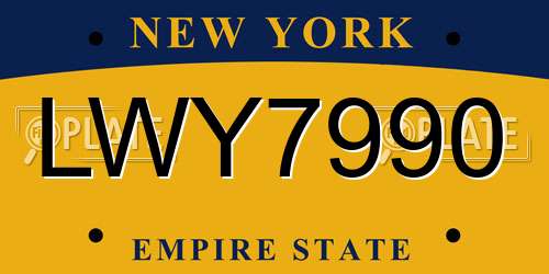LWY7990 New York License Plate