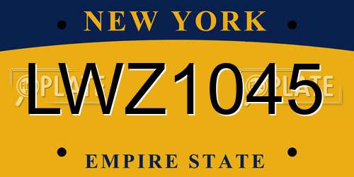 LWZ1045 New York License Plate
